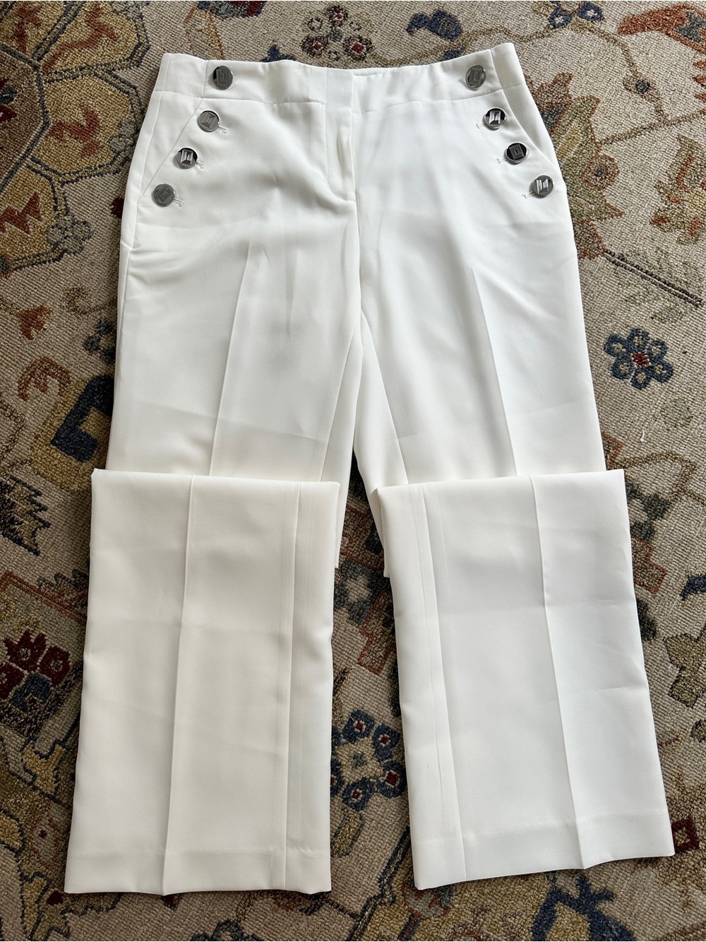 Karl Lagerfeld White Cream Sailor Pants sz 6